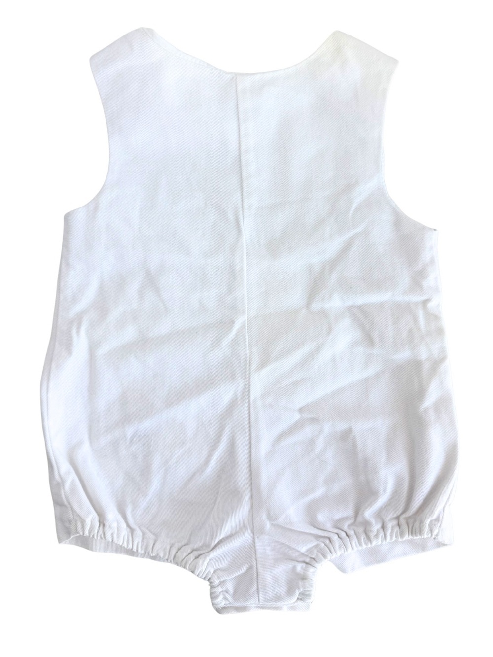 Vintage Baby Romper Set 6-9 Months Beach Teddy Bear Outfit Blue White 2pc - Picture 3 of 13